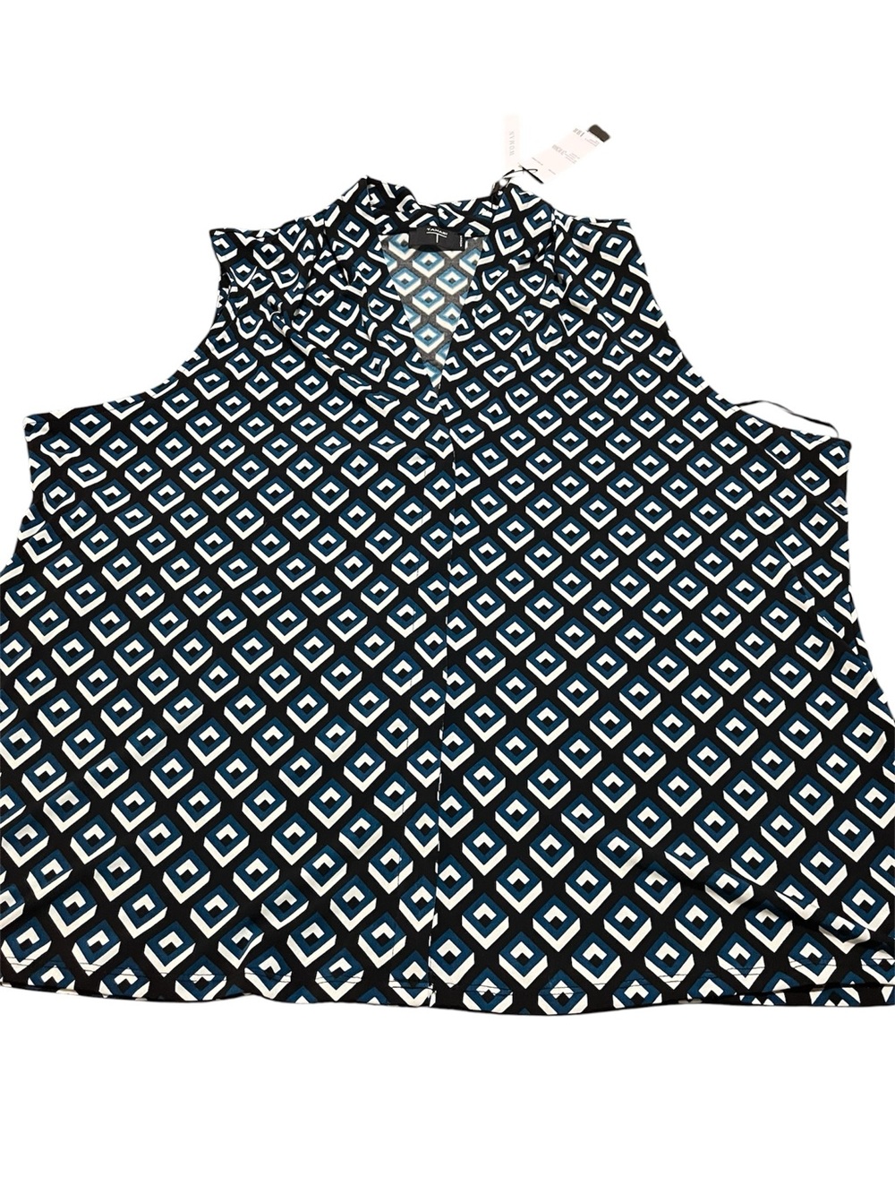 Tahari Women’s Geometric Print Sleeveless Blouse